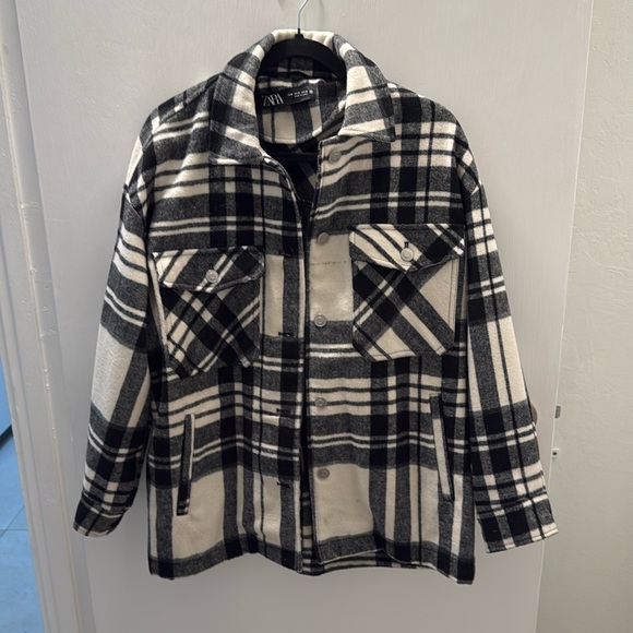 Zara Black and White Shacket - Picture 1 of 5